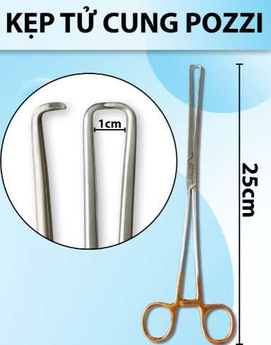 Kẹp tử cung pozzi 25cm chất lương cao