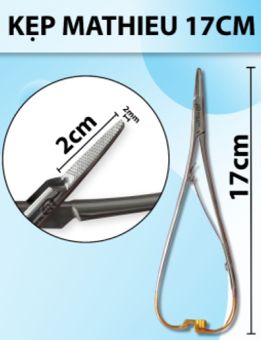 Kẹp mathieu 17cm x 2 mm, Kẹp mathieu kẹp chun nha khoa