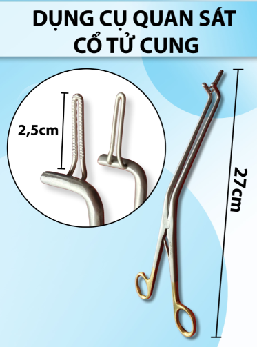 Dụng cụ quan sát cổ tử cung, Kogan Endocervical Speculum Dài trên 2,5cm dài 27cm
