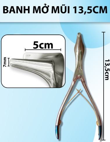 Banh mở mũi chất lượng cao dài 13,5cm Đầu 3,5cm x6mm ; 5cmx7mm