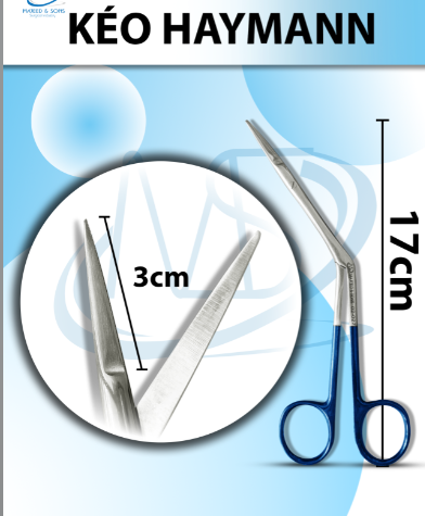 Kéo heymann Dài kéo 3cm 17cm, rộng tù 1mm