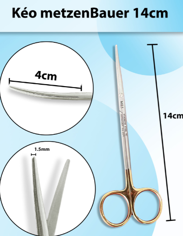 Kéo metzenBauer, kéo metz cong 14cm