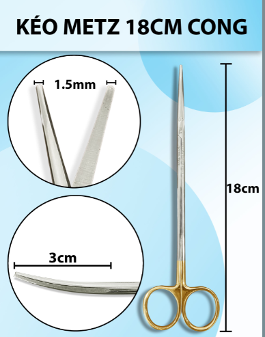 Kéo metz 18cm cong, kéo metz 18cm supercut, kéo bóc tách đầu nhỏ