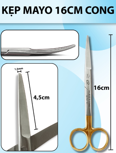 Kéo mayo 16cm cong, kéo cắt cân cơ nặng chắc khoẻ có tips TC