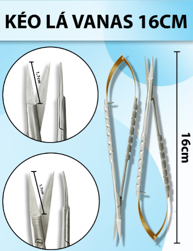 Kéo lá vanas 16cm, kéo vi phẫu