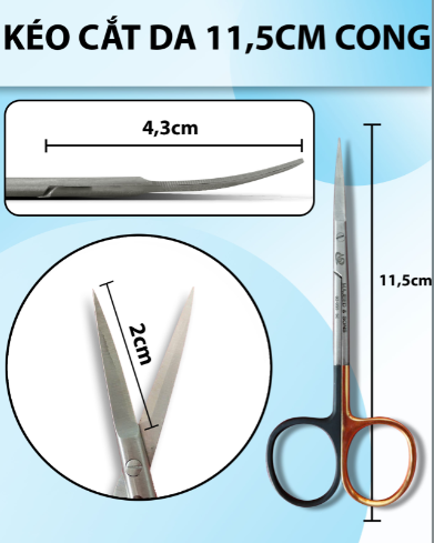 Kéo cắt da 11,5cm cong thân nhỏ super cut + TC siêu bén hàng chất lượng cao, kéo super cut giữ cắt da không bị trượt