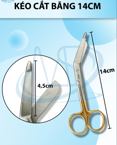 Kéo cắt băng, bông gạc nhiều size 14 cm, 16 cm, 18 cm