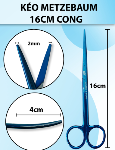 Kéo bóc tách 16cm cong, kéo metz super cut đầu to cắt khoẻ