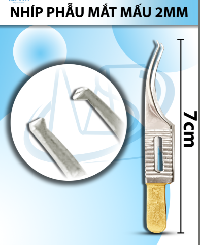Nhíp phẫu mắt mấu siêu nhỏ dài 7cm đầu nhíp cong 2mm