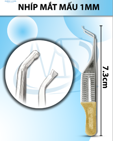 Nhíp mắt mấu siêu nhỏ dài 7,3cm đầu nhíp cong 1mm