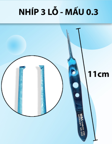 Nhíp 3 lỗ mấu 0.3 full xanh