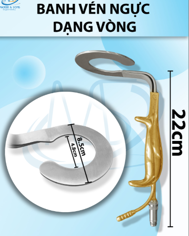 Banh vén ngực dạng vòng Dài 22cm Rộng lớn 8,5cm rộng nhỏ 4,8cm