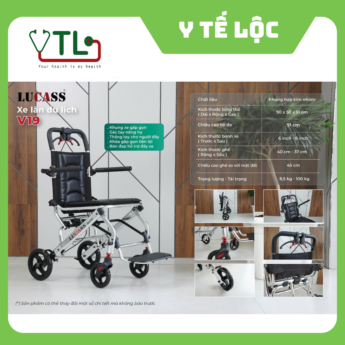 Xe lăn du lịch Lucass V19
