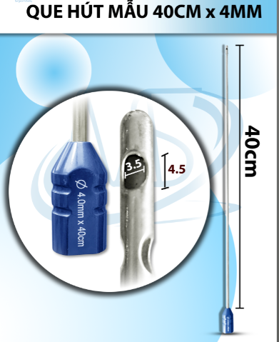 Que hút 40cm x 4mm, 3 lỗ tháp tròn