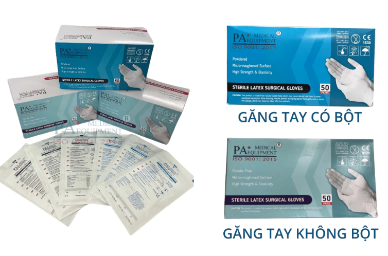 GĂNG TAY CAO SU CÓ BỘT PHẪU THUẬT PA (COMBO 2 ĐÔI)