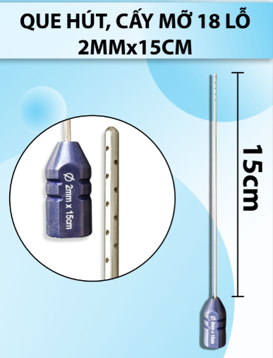 Que tiêm dung dịch 18 lỗ, que hút mỡ cấy 2mmx15cm