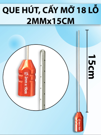 Que tiêm dung dịch 18 lỗ nhỏ 2mmx15cm, thân đỏ