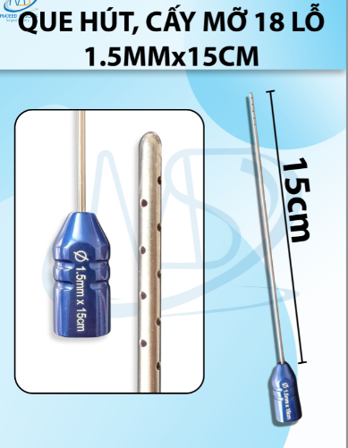 Que tiêm dung dịch, que hút mỡ cấy 18 lỗ 1,5mmx15cm