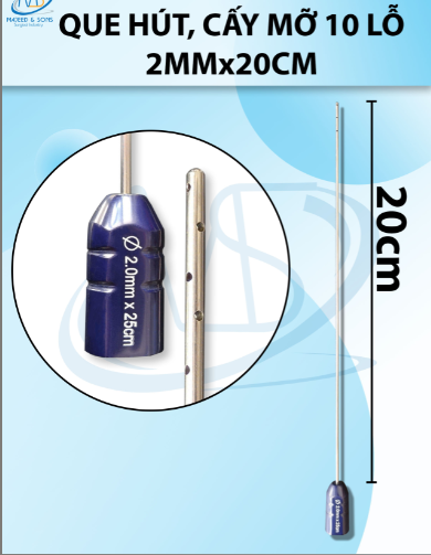 Que tiêm, que hút mỡ cấy 10 lỗ 2mmx20cm