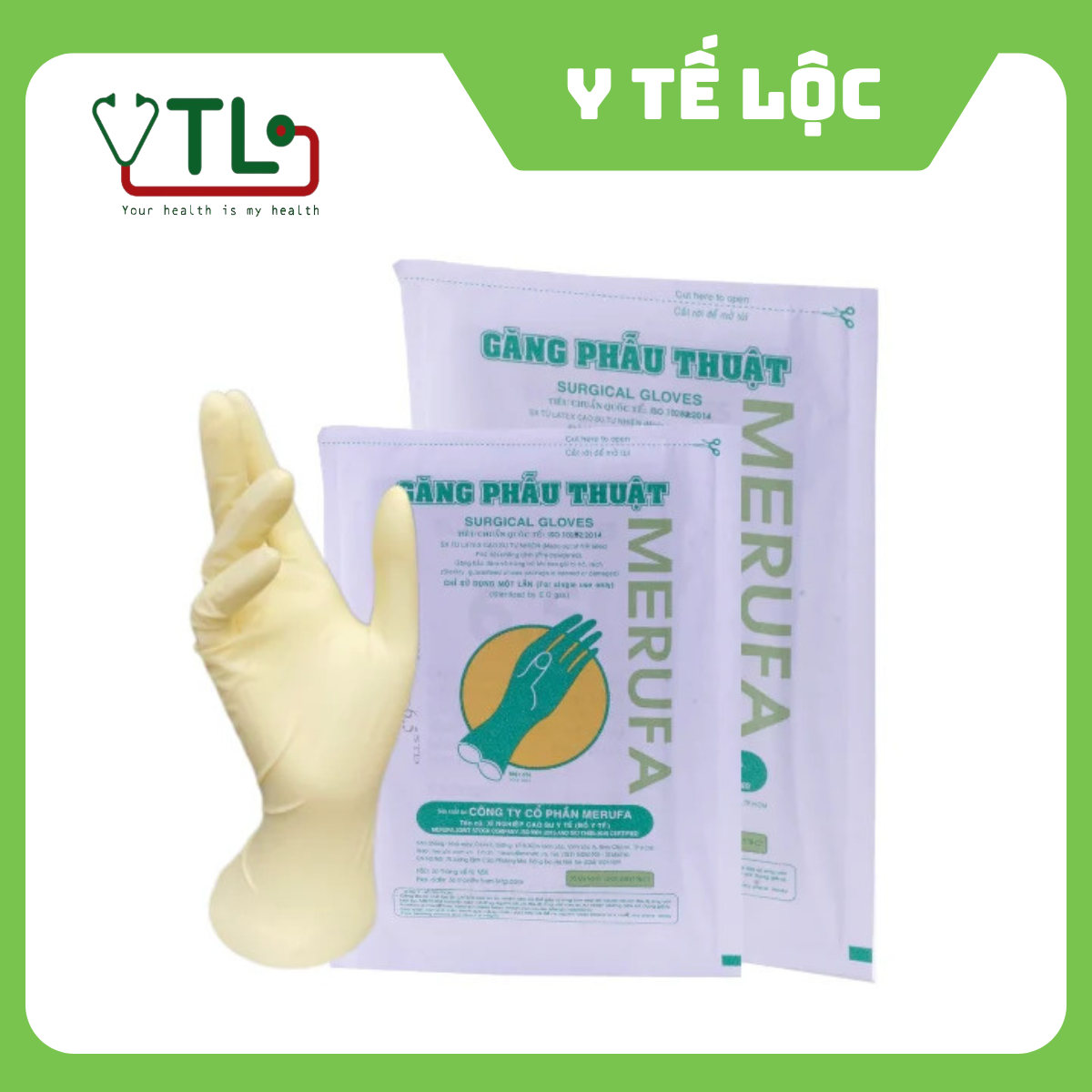 Combo 10 đôi Găng tay phẫu thuật tiệt trùng MERUFA