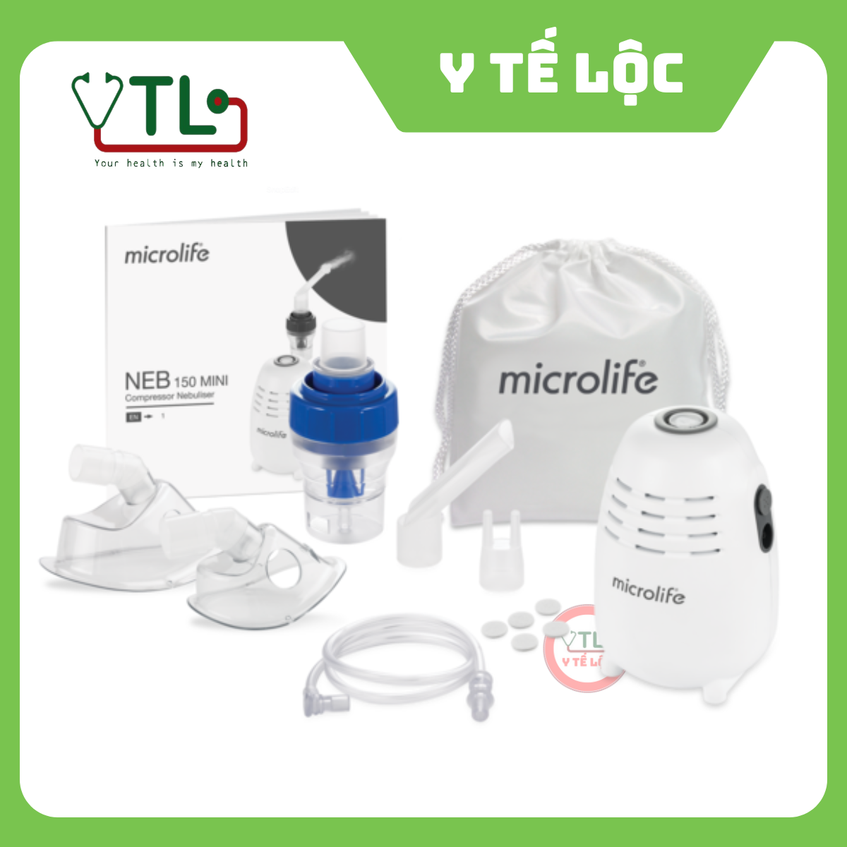 Máy Xông Khí Dung Microlife NEB 150 Mini, Nhỏ Gọn, Dễ Sử Dụng, Xông Êm, Bảo Hành Chính Hãng