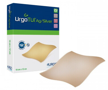 Gạc lưới y tế Urgotul Ag / Silver (URGO) 15x20cm kháng khuẩn, mau lành, thay băng không đau, không dính vết thương, ngăn sẹo (1 miếng)