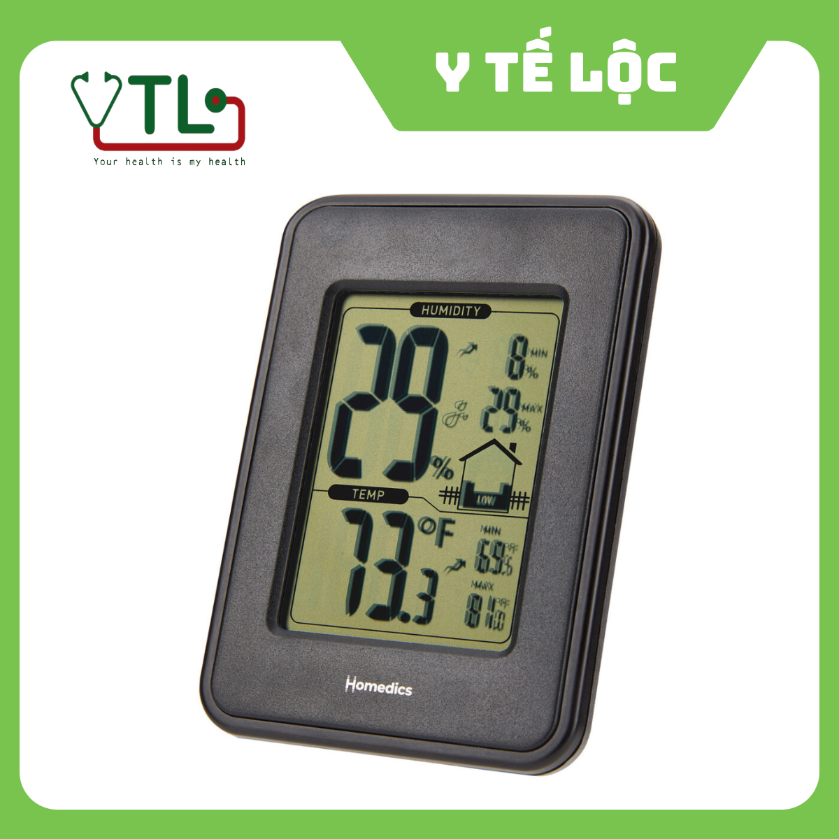 Nhiệt ẩm kế điện tử trong nhà Homedics UHE-HM100