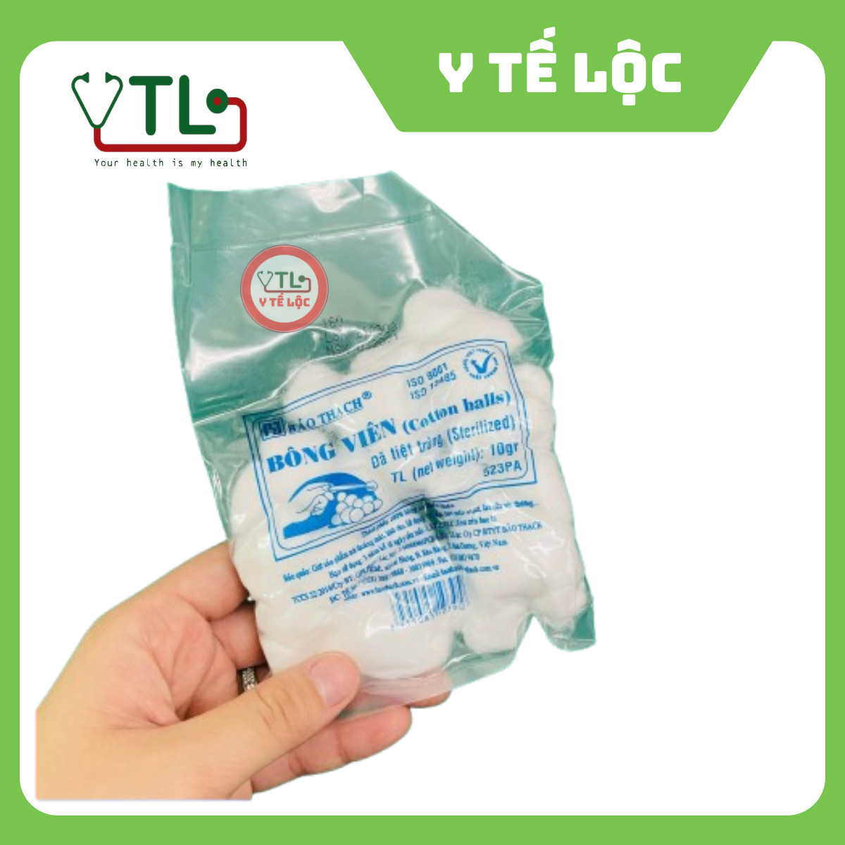 Bông gòn viên Bảo Thạch tiệt trùng từng gói 10gr