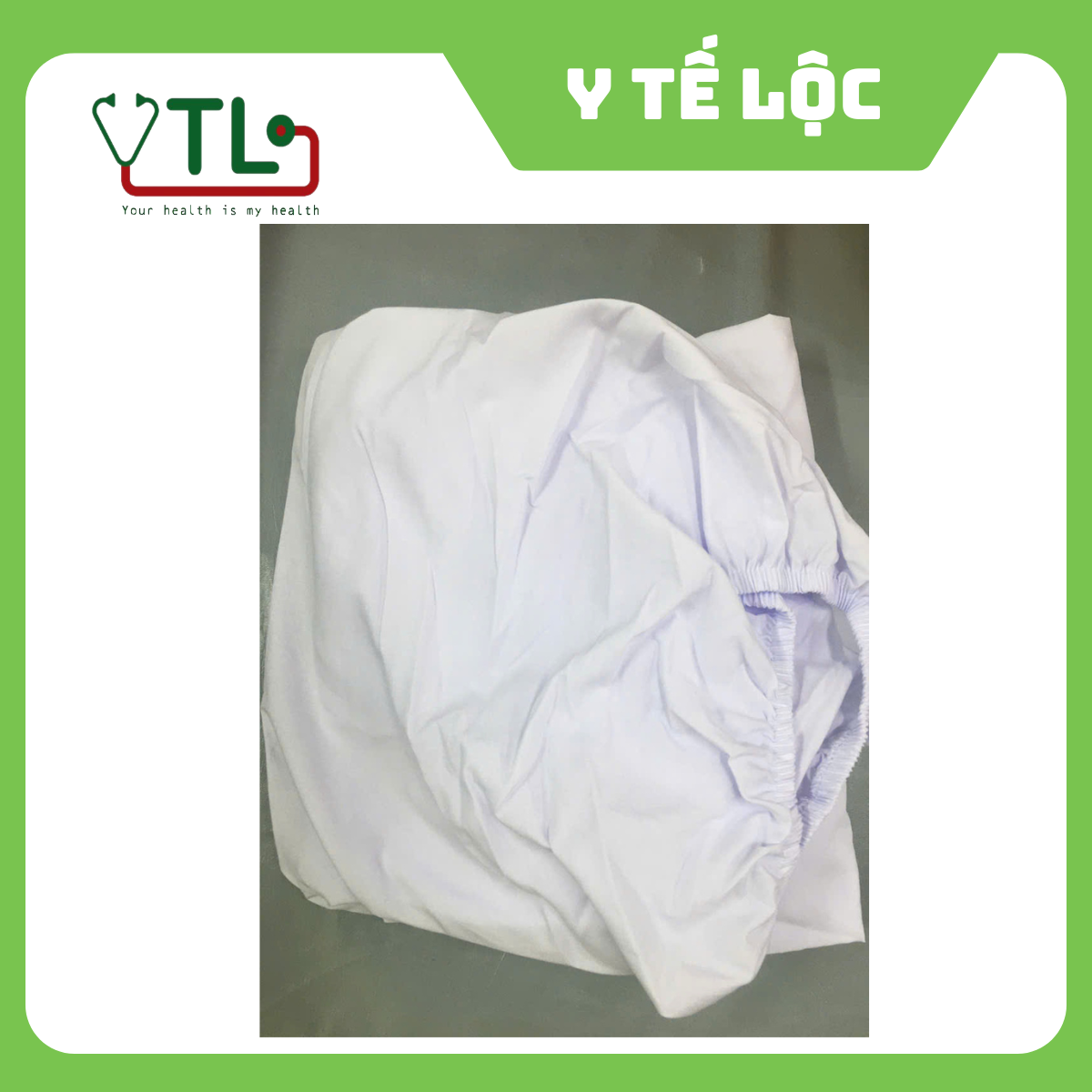 Tấm Drap trải giường, Ga Trải Giường Y TẾ có bo thun 90x1,9m ( Trắng)