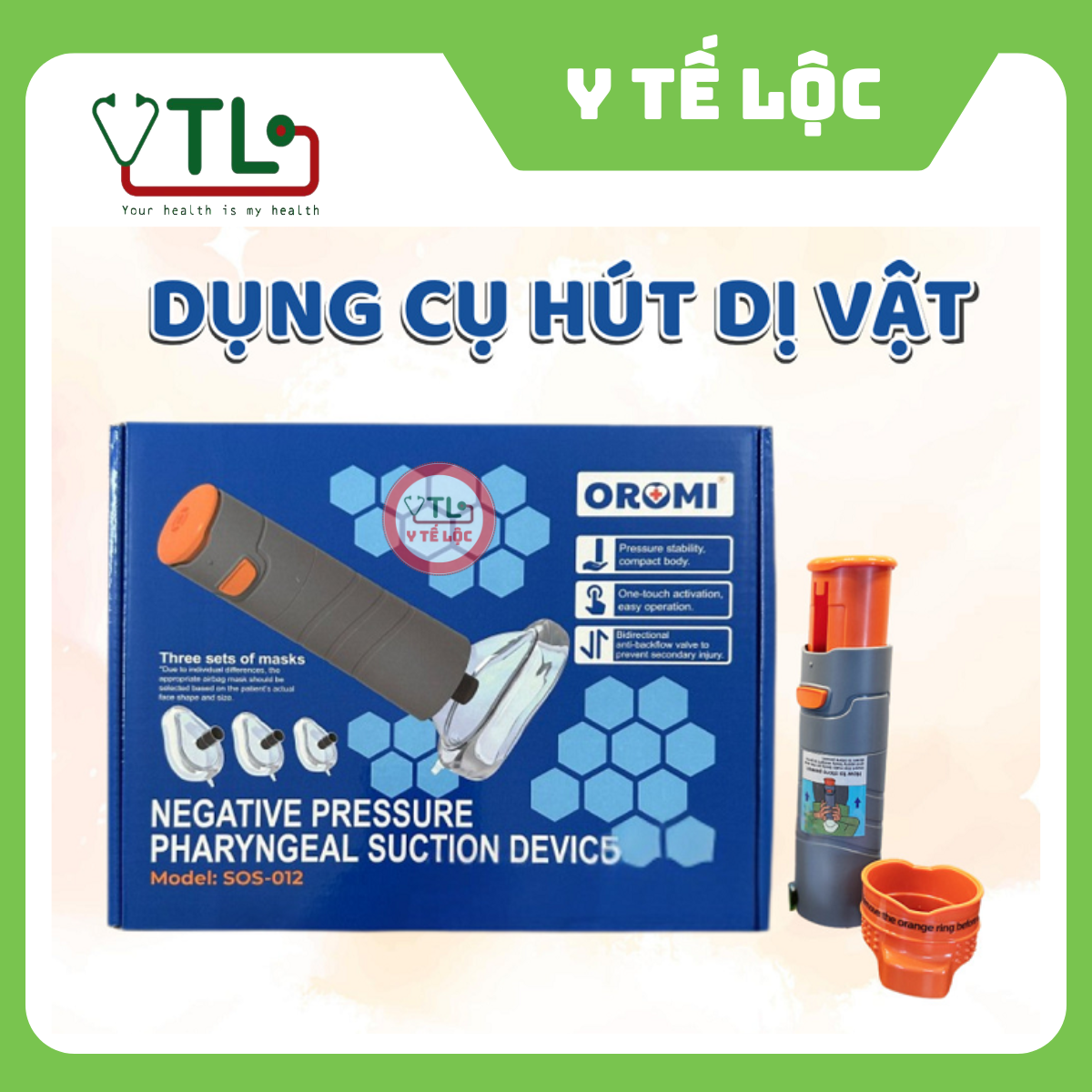 Bộ Hút Dị Vật OROMI SOS-012 - Sơ Cứu Nghẹt Thở Chống Hóc Cho Bé Và Người Lớn
