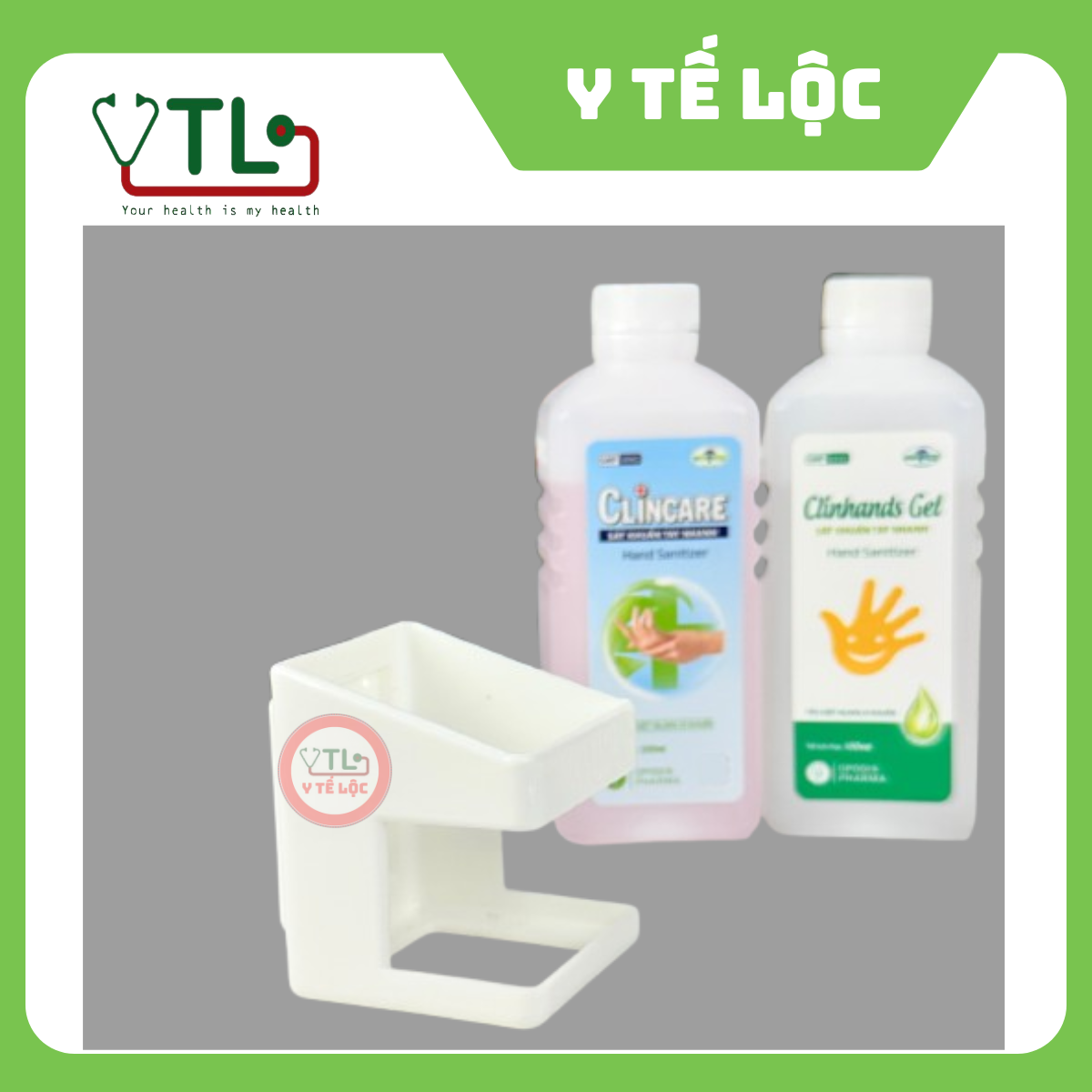 Khay, Giá Treo Chai Đựng Dung Dịch Sát Khuẩn Clincare - Clinhand Gel 500ml