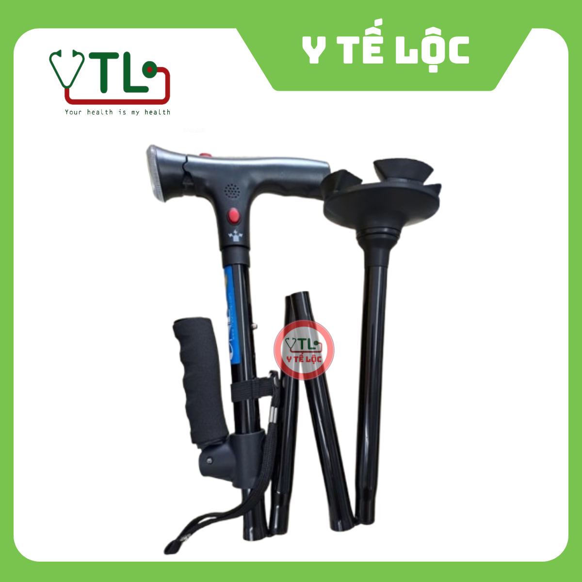 Gậy Gấp Tự Đứng Có Đèn LED, Tay Vịn Trợ Lực ONEX – Gậy Chống Đa Năng Cho Người Cao Tuổi