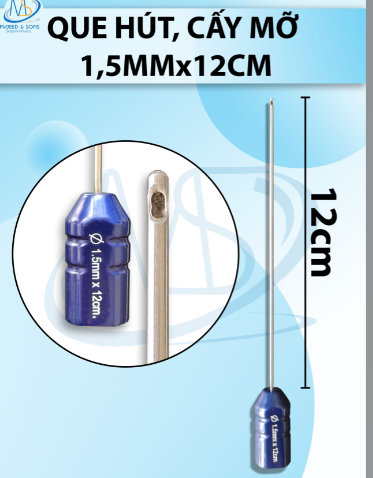 Que hút, cấy mỡ 1 lỗ 2,5mmx12cm, D2,5mm R4,5mm