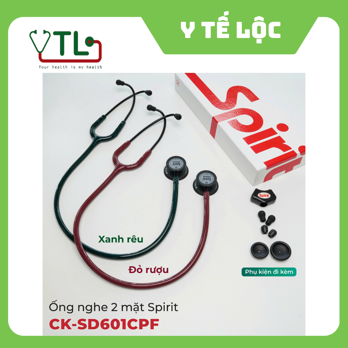 Ống nghe 2 mặt Spirit CK-SD601CPF Deluxe Siêu Cao Cấp (Khám Nội & Khám Nhi)