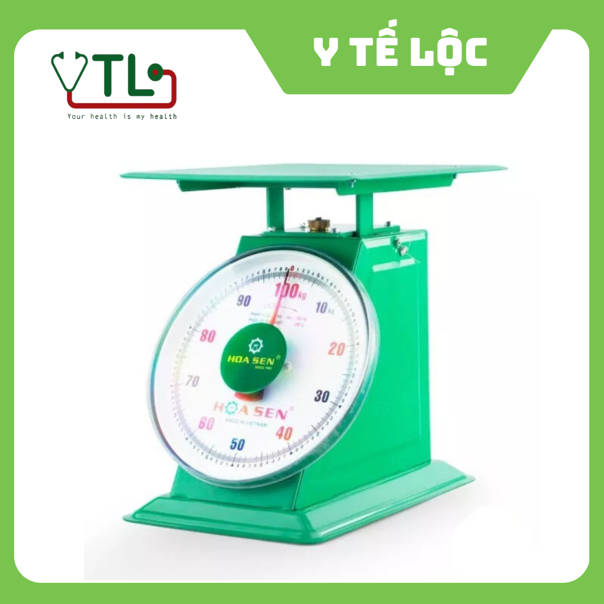 Cân Đồng Hồ 100kg Hoa Sen Đĩa Thép Hoặc Inox