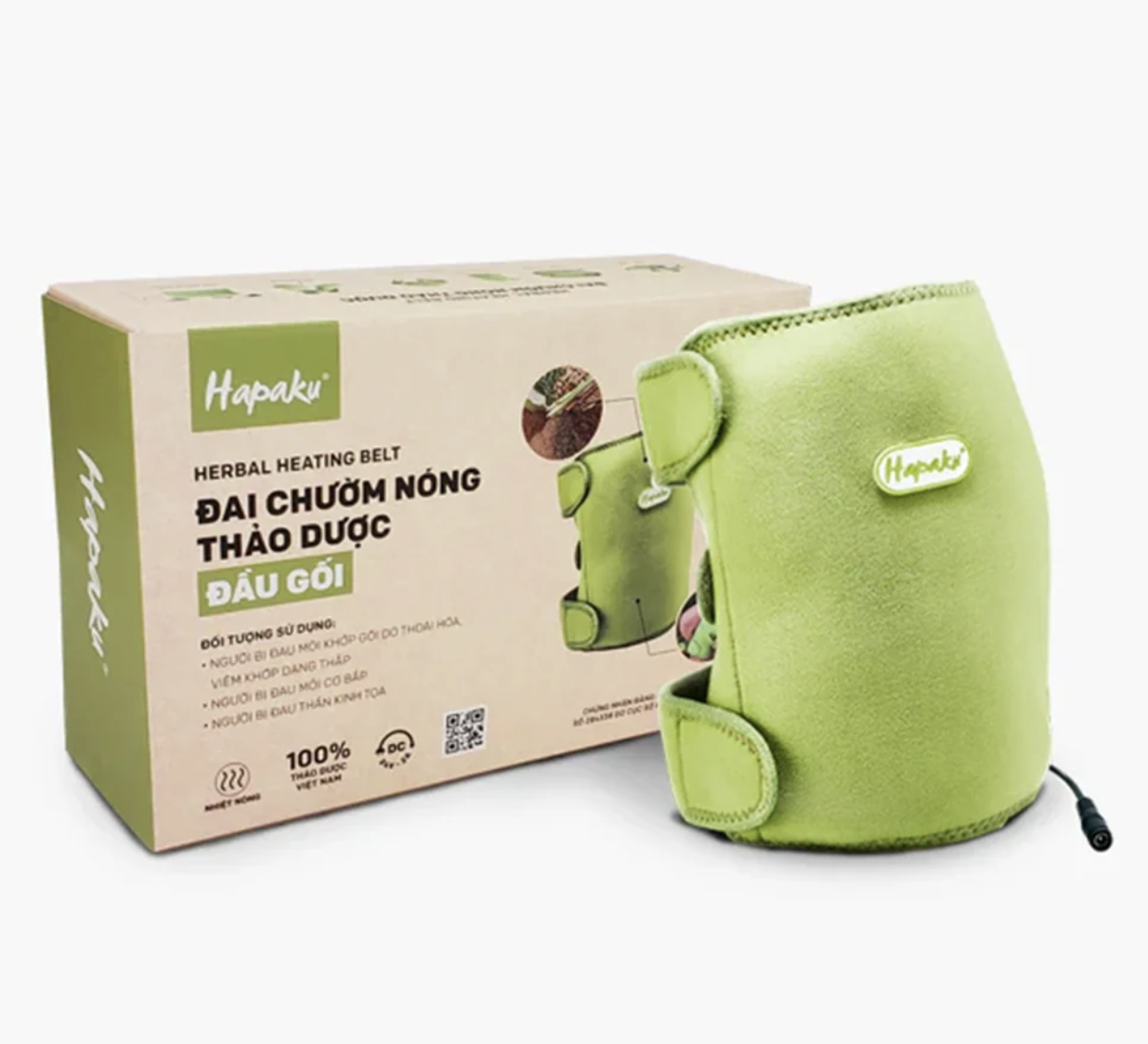 Đai Chườm Thảo Dược Đầu Gối Hapaku Làm Nóng Bằng Điện