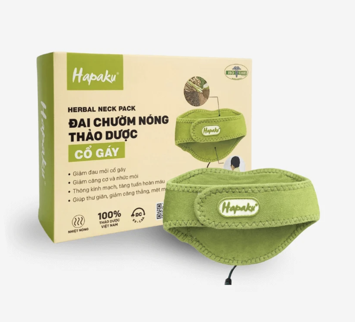 Đai Chườm Thảo Dược Cổ Gáy Hapaku – Làm Nóng Bằng Điện