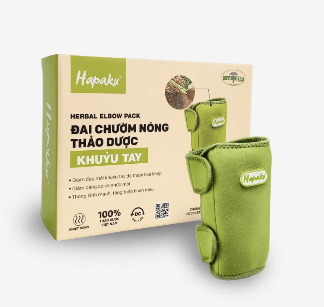 Đai Chườm Thảo Dược Khuỷu Tay Hapaku – Làm Nóng Bằng Điện