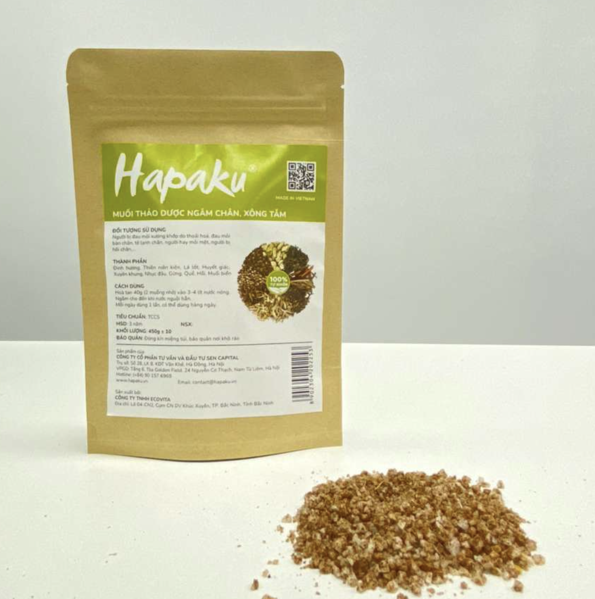 Muối Ngâm Chân Thảo Dược Hapaku 450g