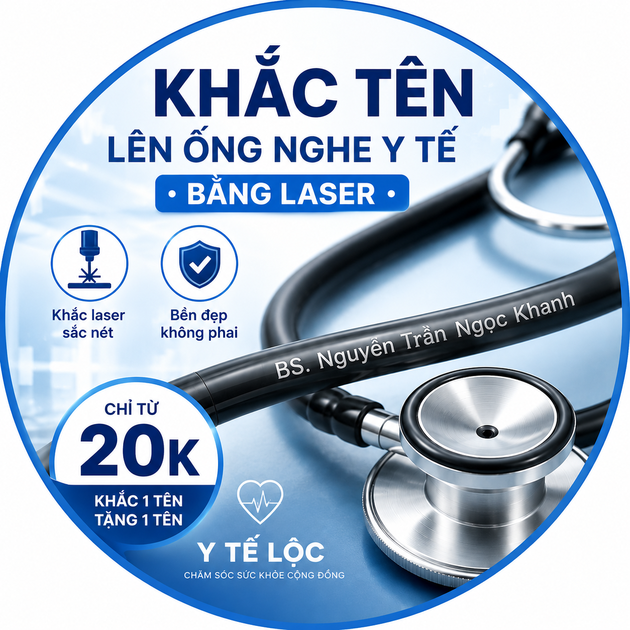 Khắc Tên Lên Ống Nghe Y Tế Bằng Laser Tại Y Tế Lộc – Giá Từ 20.000đ